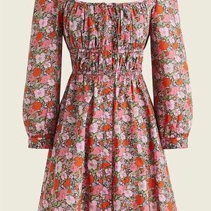 J.Crew Multicolor Floral Dress with Liberty Fabric